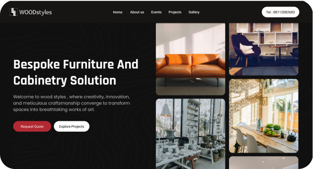 Snapshot of the hero section of woodstyles website built and developed by pointhero a webflow studio